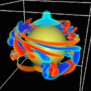 A 3D flux-transport model of the solar dynamo.